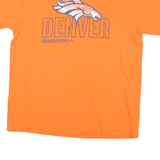 NFL Mens Orange Denver Broncos Football Graphic T-Shirt L Short Sleeve Crew Neck