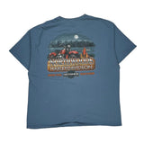 Northwoods Harley Davidson Graphic T-Shirt - 3XL Blue Cotton