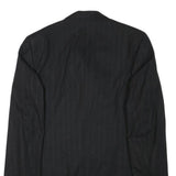 FREY Mens Black Wool Blend Double Breasted M Jacket Pinstripe Formal Button