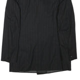 FREY Mens Black Wool Blend Double Breasted M Jacket Pinstripe Formal Button