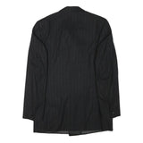 FREY Mens Black Wool Blend Double Breasted M Jacket Pinstripe Formal Button