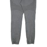 RAINBOW Mens Grey Slim Drawstring Cotton Blend Trousers W34 L31 Zip Pockets