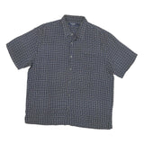 TOSCANO Mens Blue Rayon XL Patterned Short Sleeve Shirt Casual Summer