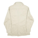 COLONIAL Mens Cream Cotton Button Jacket M Plain Casual Lightweight
