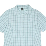 JACK WOLFSKIN Womens Blue & Grey Check Shirt L Lightweight Outdoor Button Shirt