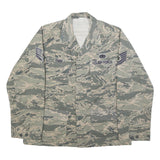 EXCELL MANUFACTURING Mens Blue Plain Cotton Blend Military Style L Jacket Button