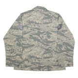 EXCELL MANUFACTURING Mens Blue Plain Cotton Blend Military Style L Jacket Button