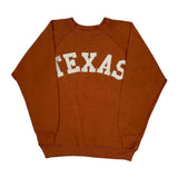 80S Texas Discus College Sweatshirt - XL Orange Cotton Blend