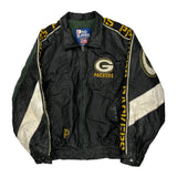 Packers Pro Player Football Leather Jacket - Medium White Leather