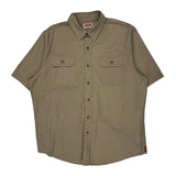 Wrangler Short Sleeve Shirt - Large Khaki Cotton