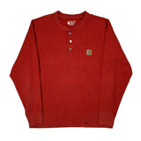 Carhartt Long Sleeve T-Shirt - Large Red Cotton