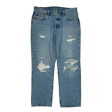 501 Levis Jeans - 34W 30L Light Wash Cotton