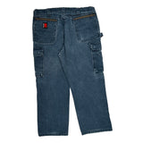Wrangler Cargo Pants - 38W 30L Blue Cotton