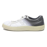 HOGAN Mens Classic Low Top Trainers Leather UK 8.5 Black & White Stylish Comfort