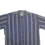 IVY CLUB Mens Blue Pattern Shirt L Casual Button Cotton Summer