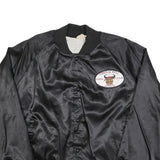 AUBURN SPORTSWEAR Mens Black Satin Button Jacket XL Polyester Dartboard Graphic