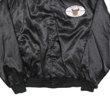 AUBURN SPORTSWEAR Mens Black Satin Button Jacket XL Polyester Dartboard Graphic
