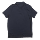 CALVIN KLEIN Mens Blue Short Sleeve Plain M Polo Shirt Casual Cotton Blend