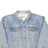 CLUB INTERNATIONAL Mens Blue Denim Jacket M Cotton Blend Button Casual Classic