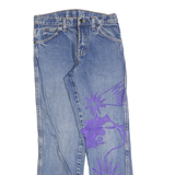 DICKIES Mens Jeans Blue Regular Straight Denim Medium W29 L30 Painted Design