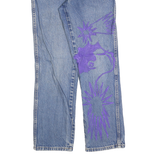 DICKIES Mens Jeans Blue Regular Straight Denim Medium W29 L30 Painted Design