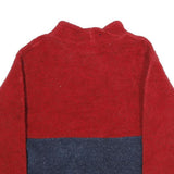 REAL COMFORT Mens Red & Navy Pullover Jumper Crew Neck Polyester M Flag Logo