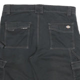 DICKIES Mens Black Cargo Workwear Shorts XL W33 Practical Multi Pocket