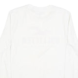 HOLLISTER Mens White & Red Graphic T-Shirt S Long Sleeve Crew Neck Cotton Blend