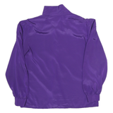 LEEMAR Womens Purple Basic Long Sleeve Collared Blouse M Satin Finish