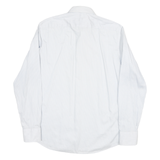 BOSS Mens Blue & White Shirt M Cotton Blend Long Sleeve Button Collar