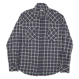 DIESEL Mens Black & Grey Check Shirt L Long Sleeve Cotton Blend Casual