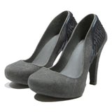 MELISSA Womens Grey Synthetic High Heels UK 4 Wing Detail Fashionable