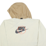 NIKE Mens Beige & Cream Zip Hooded Jacket S Polyester Blend Colourblock