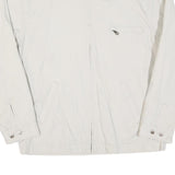 TEDDY'S Mens White Jacket L Polyester Blend Plain Zip Casual Outerwear
