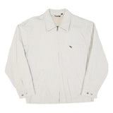 TEDDY'S Mens White Jacket L Polyester Blend Plain Zip Casual Outerwear