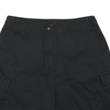 WOOLRICH Mens Black Cargo Shorts L W30 Casual Cotton Blend Button Closure