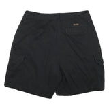 WOOLRICH Mens Black Cargo Shorts L W30 Casual Cotton Blend Button Closure