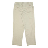 DICKIES Mens Cotton Blend Beige Regular Fit Straight Leg Trousers W33 L30