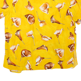 LIFE STYLE Womens Yellow & Brown Printed Vintage Button Shirt Short Sleeve L