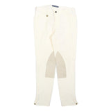 RALPH LAUREN Womens Cotton Blend White Slim Straight Trousers W28 L28 Zip