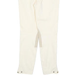 RALPH LAUREN Womens Cotton Blend White Slim Straight Trousers W28 L28 Zip