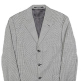 PIATTELLI Mens Grey Wool Classic Jacket M Woven Button Closure
