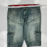 Hip Hop Point Zero Cargo Shorts - 40" Waist Dark Wash Denim