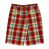 Southpole Checked Shorts - 36W 14L Red Polyester Blend
