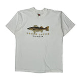 Michigan Fruit Of The Loom Graphic T-Shirt - Large White Cotton