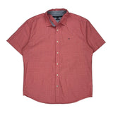 Tommy Hilfiger Polka Dot Short Sleeve Shirt - XL Red Cotton
