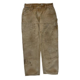 Carhartt Double Knee Carpenter Pants - 32W 31L Beige Cotton
