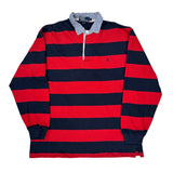 Polo By Ralph Lauren Striped Rugby Shirt - Large Navy Cotton