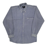 Ralph Lauren Striped Shirt - Large Blue Cotton