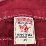 True Religion Skinny Jeans - 24W US 0 Red Cotton